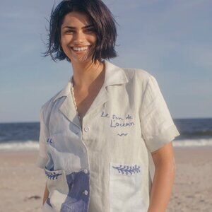 Tombolo x Hôtel Magique Limited Edition Lay Lines Cabana Shirt, Small